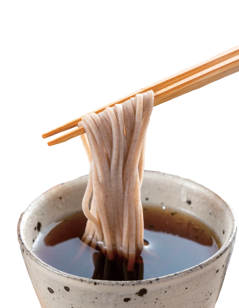 つゆにつけて楽しむ蕎麦